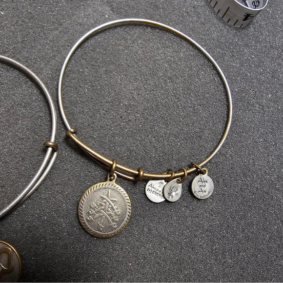 Lot Of 3 Alex And Ani Fashion Bangle Charm Dangle Bracelets - Picture 2 of 5
